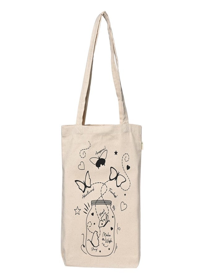 Prithwe DIY Canvas Bag Painting Kit - Gift Pack for Kids (Fabric Paint Included) (Beige) - Image 1